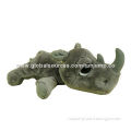 Cute plush animal grey lying rhinoceros toy with red t-shirt, made of soft plush and PP padding,